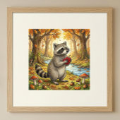 Cute Raccoon Forest Animals Nursery Poster ポスター
