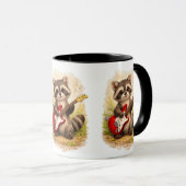 Cute Raccoon Guitar Coffee Mug – Music Lover マグカップ (正面右)