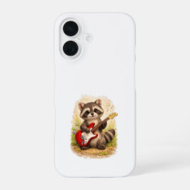Cute Raccoon Guitar iPhone 16 Case Kawaii 16ケース