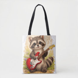 Cute Raccoon Guitar Tote Bag Kawaii Animal トートバッグ