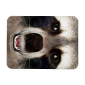Cute Raccoon Head Funny Animal Portrait マグネット (横)