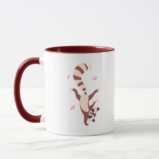 cute raccoon mug Cute Dancing Raccoon Mug –Funny B マグカップ (左)