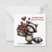 Cute Raccoon Valentine Card ノートカード (正面)