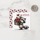 Cute Raccoon Valentine Card ノートカード (正面/裏面インサイチュ)