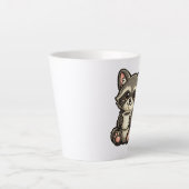 Cute Raccoon with Coffee – Cozy Kawaii Animal カフェラテマグ (正面)