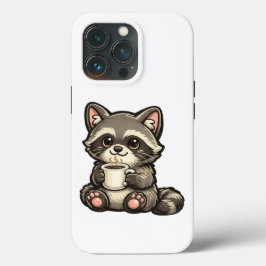 Cute Raccoon with Coffee – Cozy Kawaii Animal iPhone 13 Proケース