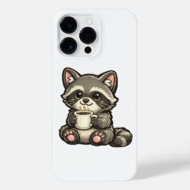 Cute Raccoon with Coffee – Cozy Kawaii Animal iPhone 14 Pro Maxケース