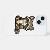 Cute Raccoon with Coffee – Cozy Kawaii Animal iPhone 15ケース (裏面横)