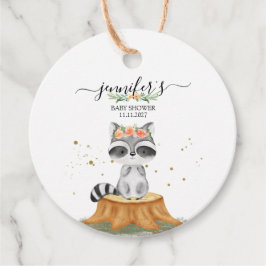 Cute Raccoon Woodland Baby Party フェイバータグ