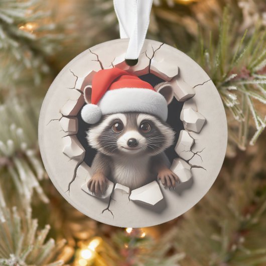 Cute Racoon Double-Sided Holiday Ornament オーナメント (ツリー)