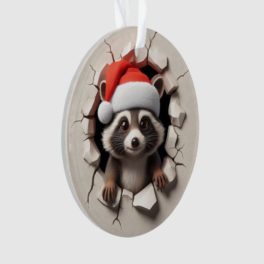 Cute Racoon Double-Sided Holiday Ornament オーナメント (正面)