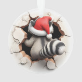Cute Racoon Double-Sided Holiday Ornament オーナメント (裏面)
