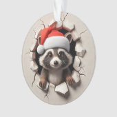 Cute Racoon Double-Sided Holiday Ornament オーナメント (正面)