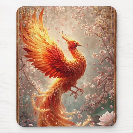 Cute Radiant Phoenix Cherry Blossom マウスパッド (正面)