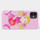 Cute rag doll girls name pink Case-Mate iPhoneケース (裏面(横))