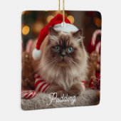 Cute Ragdoll Cat Christmas Magic Personalized  セラミックオーナメント (右)