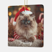 Cute Ragdoll Cat Christmas Magic Personalized  セラミックオーナメント (左)