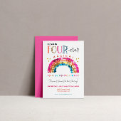 Cute Rainbow 4th birthday FOUR ever Magical 招待状