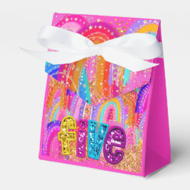 Cute Rainbow 5th Birthday Favor Box フェイバーボックス
