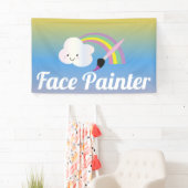 Cute Rainbow and Brush Facepainter Artist 横断幕 (インサイチュ)