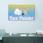 Cute Rainbow and Brush Facepainter Artist 横断幕 (トレードショー)