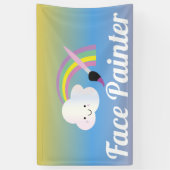 Cute Rainbow and Brush Facepainter Artist 横断幕 (縦)