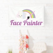 Cute Rainbow and Brush Facepainter Artist 横断幕 (インサイチュ)