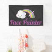 Cute Rainbow and Brush Facepainter Artist 横断幕 (インサイチュ)