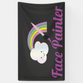 Cute Rainbow and Brush Facepainter Artist 横断幕 (縦)