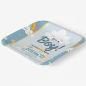 Cute Rainbow and Sleeping Cloud Baby Shower ペーパープレート (傾斜あり)