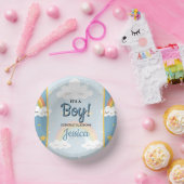 Cute Rainbow and Sleeping Cloud Baby Shower ペーパーボウル (パーティー)