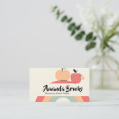 Cute Rainbow Apple School Teacher Professor 名刺 (スタンド正面)