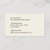 Cute Rainbow Apple School Teacher Professor 名刺 (裏面)