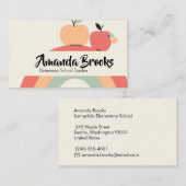 Cute Rainbow Apple School Teacher Professor 名刺 (正面/裏面)