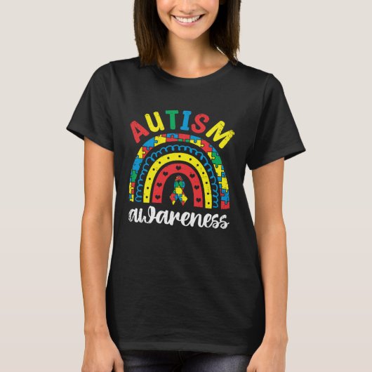 Cute Rainbow Autistic Autism Awareness Tシャツ (正面)