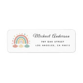 Cute Rainbow Baby Shower Return Address Label ラベル (正面)