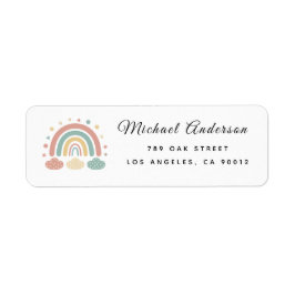 Cute Rainbow Baby Shower Return Address Label ラベル