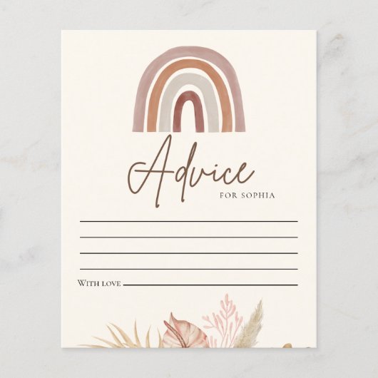 Cute Rainbow Boho Baby Shower (正面)