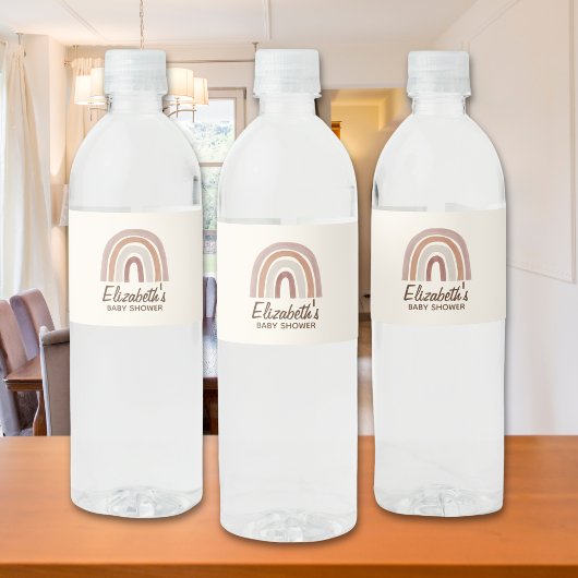 Cute Rainbow Boho Baby Shower ペットボトルラベル