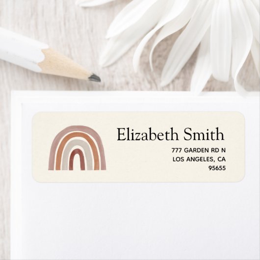 Cute Rainbow Boho Baby Shower ラベル (インサイチュ)