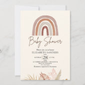 Cute Rainbow Boho Baby Shower 招待状 (正面)