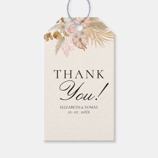 Cute Rainbow Boho Bridal Shower ギフトタグ (正面)