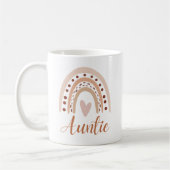Cute Rainbow Boho Heart Auntie Cute コーヒーマグカップ (左)
