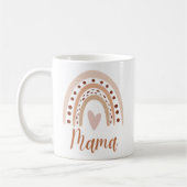 Cute Rainbow Boho Heart Mama コーヒーマグカップ (左)