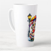 Cute Rainbow Bunny with Umbrella Design カフェラテマグ (左アングル)