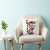 Cute Rainbow Bunny with Umbrella Design クッション (椅子)