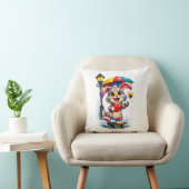 Cute Rainbow Bunny with Umbrella Design クッション (椅子)