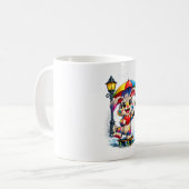 Cute Rainbow Bunny with Umbrella Design コーヒーマグカップ (正面左)