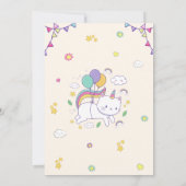 Cute Rainbow Cat Unicorn Birthday Invitation  招待状 (裏面)
