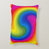 Cute Rainbow Colorful Cat Photo アクセントクッション (裏面(縦))